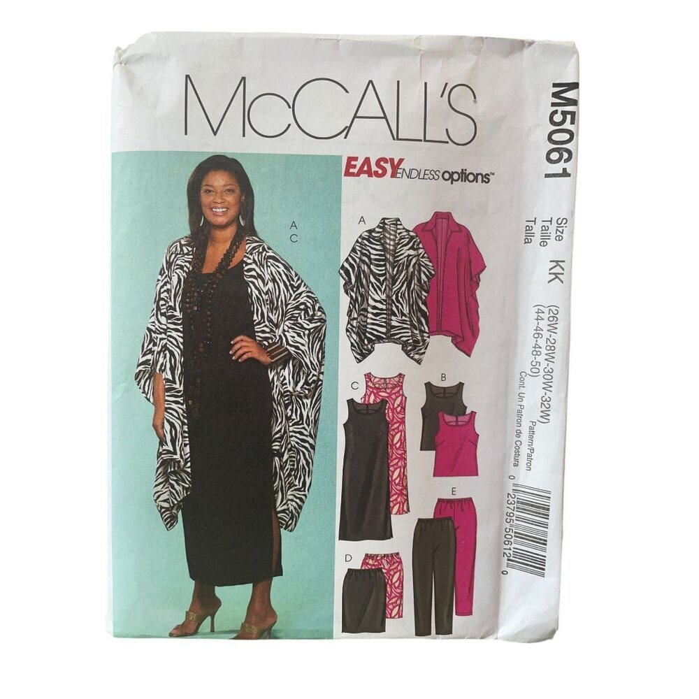 McCalls M5061 Womens Pattern KK 26W-32W Jacket Dress Skirt & Pants‎
